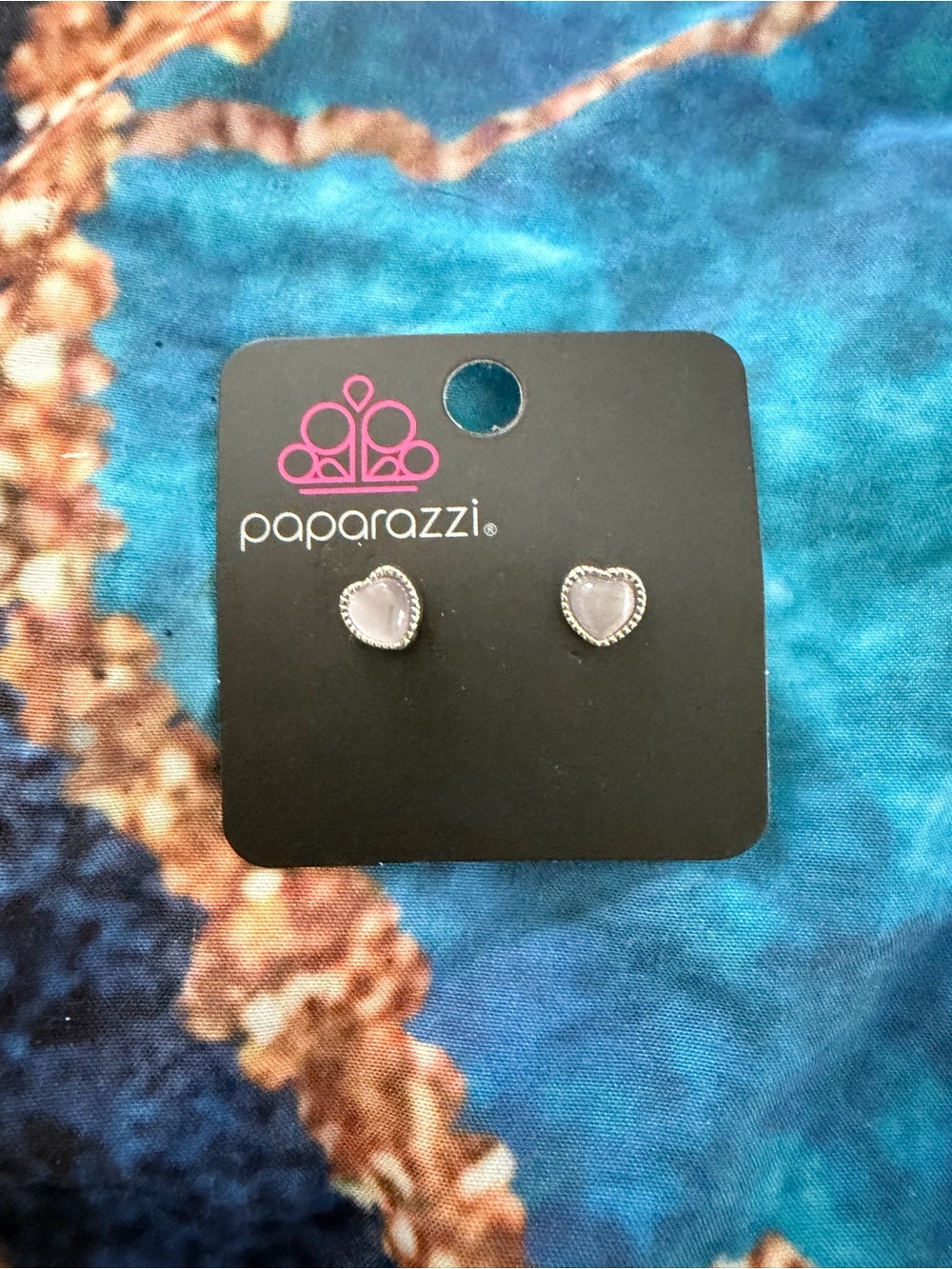 Paparazzi Soft Lavender Heart Stud Earrings with Silver Trim